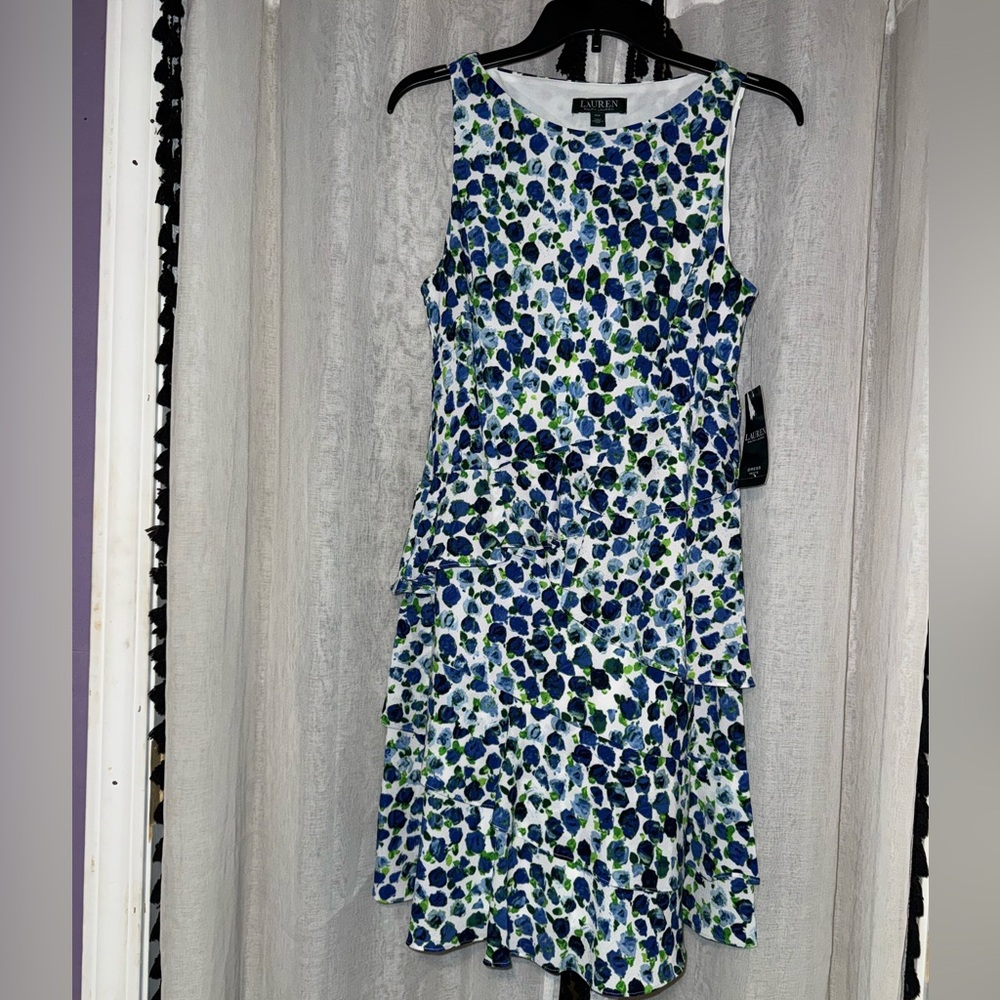 Ralph Lauren Blue and Green Halter Sundress